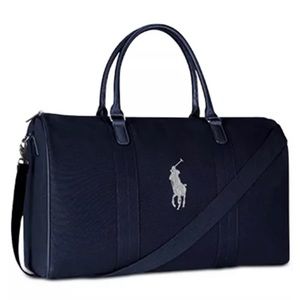 NWT Polo Ralph Lauren Blue Duffel Duffle Travel Bag